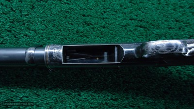 VERY RARE CASED MODEL 1898 MARLIN D GRADE SHOTGUN WITH GRADE 15 ENGRAVING AND GOLD INLAYS - Image 10 of 25