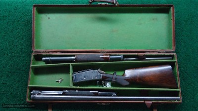 VERY RARE CASED MODEL 1898 MARLIN D GRADE SHOTGUN WITH GRADE 15 ENGRAVING AND GOLD INLAYS - Image 24 of 25