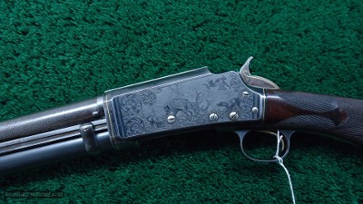 VERY RARE CASED MODEL 1898 MARLIN D GRADE SHOTGUN WITH GRADE 15 ENGRAVING AND GOLD INLAYS - Image 2 of 25