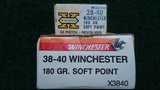 2 FULL BOXES OF WINCHESTER BRAND 38-40 WIN AMMO