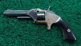 EXHIBITION GRADE ENGRAVED SMITH & WESSON No. 1 SECOND ISSUE 22 CALIBER REVOLVER WITH GOLD - 3 of 15