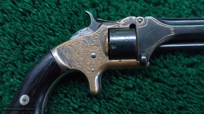 EXHIBITION GRADE ENGRAVED SMITH & WESSON No. 1 SECOND ISSUE 22 CALIBER REVOLVER WITH GOLD - Image 7 of 15
