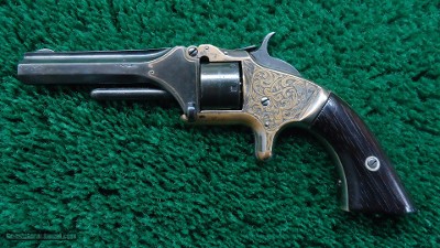 EXHIBITION GRADE ENGRAVED SMITH & WESSON No. 1 SECOND ISSUE 22 CALIBER REVOLVER WITH GOLD - Image 3 of 15