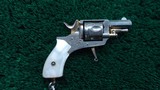 VERY SMALL BELGIAN MADE FOLDING TRIGGER 22 REVOLVER - 1 of 13