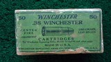 VINTAGE WINCHESTER 38 WCF GREEN BOX OF CARTRIDGES - 1 of 8