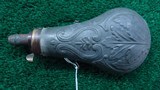 UNMARKED PANEL PATTERN ZINC FLASK - 2 of 2