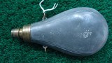 UNMARKED PLAIN ZINC FLASK - 1 of 3