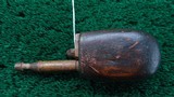 UNMARKED WOODEN POWDER FLASK - 1 of 7