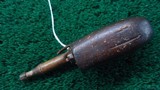 UNMARKED WOODEN POWDER FLASK - 4 of 7