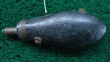 UNMARKED LEATHER COVERED POWDER FLASK - 1 of 6