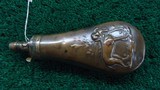 UNMARKED DOG AND HUNTER PATTERN FLASK - 1 of 8