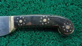 LARGE SAW-BACK BLADE BOWIE KNIFE WITH SHEATH - 8 of 13