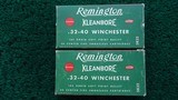 **Sale Pending** 2 BOXES WITH 39 ROUNDS OF REMINGTON KLEANBORE 32-40 WIN AMMO - 1 of 8