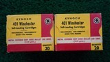 *Sale Pending* - 2 FULL BOXES OF KYNOCH 401 WINCHESTER SELF-LOADING AMMO - 1 of 8