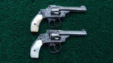 PAIR OF ENGRAVED NICKEL FINISH SMITH & WESSON 32 SAFETY