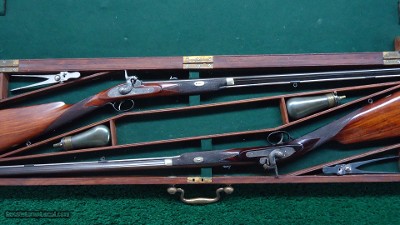CASED PAIR OF J. MANTON SMALL PERCUSSION RIFLES - Image 21 of 23