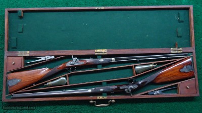 CASED PAIR OF J. MANTON SMALL PERCUSSION RIFLES - Image 22 of 23