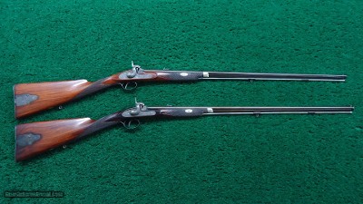 CASED PAIR OF J. MANTON SMALL PERCUSSION RIFLES