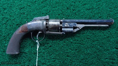 VERY FINE JAMES BEATTIE ENGLISH DOUBLE ACTION PERCUSSION TRANSITIONAL REVOLVER