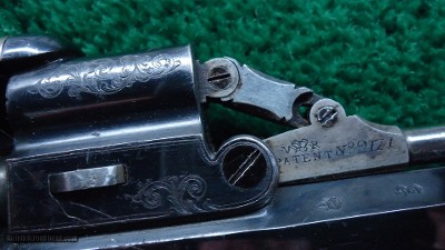 VERY FINE JAMES BEATTIE ENGLISH DOUBLE ACTION PERCUSSION TRANSITIONAL REVOLVER - Image 11 of 14