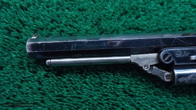 VERY FINE JAMES BEATTIE ENGLISH DOUBLE ACTION PERCUSSION TRANSITIONAL REVOLVER - Image 10 of 14