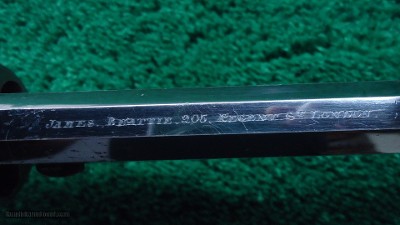 VERY FINE JAMES BEATTIE ENGLISH DOUBLE ACTION PERCUSSION TRANSITIONAL REVOLVER - Image 7 of 14