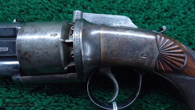 VERY FINE JAMES BEATTIE ENGLISH DOUBLE ACTION PERCUSSION TRANSITIONAL REVOLVER - Image 8 of 14
