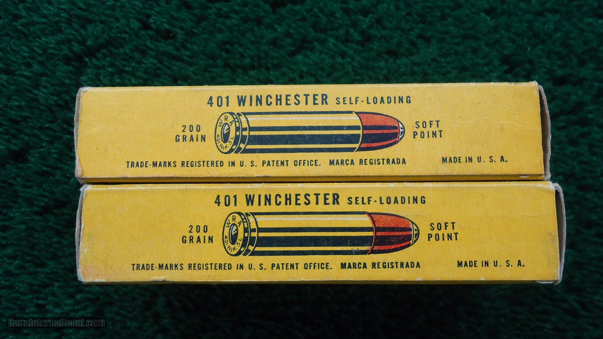 2 FULL BOXES OF WINCHESTER BRAND 401 WINCHESTER SELF-LOADING AMMO