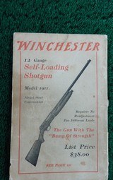 WINCHESTER OCTOBER 1911 CATALOGUE No. 77 - 9 of 9