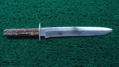 EARLY SHEFFIELD MARKED FRONTIER BOWIE KNIFE