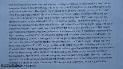 FANTASTIC DRAGON KNIFE BY RAYMOND BEERS - Image 17 of 17
