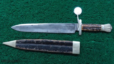 LARGE EARLY UNMARKED AMERICAN BOWIE KNIFE