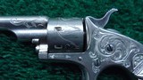 FACTORY ENGRAVED CASED COLT OPEN TOP 22 CALIBER REVOLVER - 8 of 19
