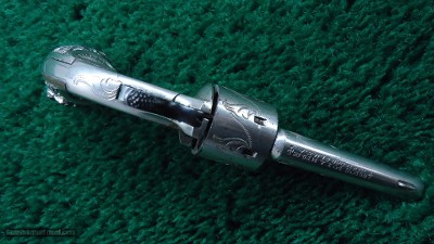 FACTORY ENGRAVED CASED COLT OPEN TOP 22 CALIBER REVOLVER - Image 3 of 19