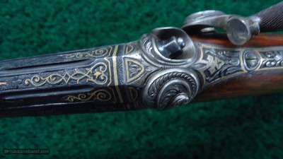 EXTRAORDINARY PAIR EXHIBITION GRADE RELIEF ENGRAVED GOLD INLAID TARGET PISTOLS - Image 16 of 25