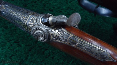 EXTRAORDINARY PAIR EXHIBITION GRADE RELIEF ENGRAVED GOLD INLAID TARGET PISTOLS - Image 12 of 25