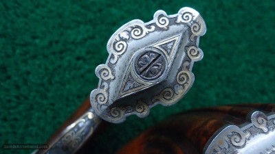 EXTRAORDINARY PAIR EXHIBITION GRADE RELIEF ENGRAVED GOLD INLAID TARGET PISTOLS - Image 17 of 25