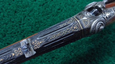 EXTRAORDINARY PAIR EXHIBITION GRADE RELIEF ENGRAVED GOLD INLAID TARGET PISTOLS - Image 15 of 25