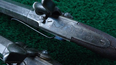 CASED PAIR OF TIPPING 48 CALIBER PERCUSSION BELT PISTOLS - Image 11 of 20