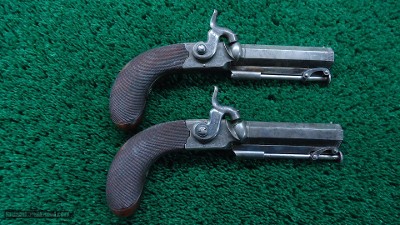 CASED PAIR OF TIPPING 48 CALIBER PERCUSSION BELT PISTOLS