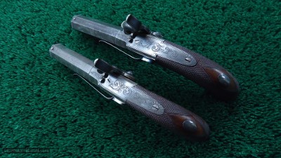 CASED PAIR OF TIPPING 48 CALIBER PERCUSSION BELT PISTOLS - Image 5 of 20