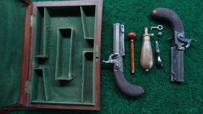 CASED PAIR OF TIPPING 48 CALIBER PERCUSSION BELT PISTOLS - Image 19 of 20