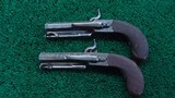 CASED PAIR OF TIPPING 48 CALIBER PERCUSSION BELT PISTOLS - 2 of 20