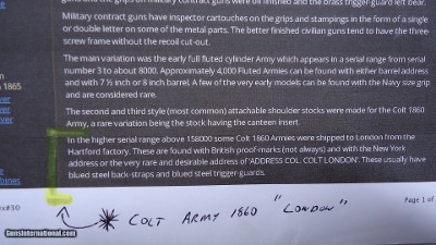 EXTREMELY RARE COLT 1860 WITH LONDON ADDRESS - Image 14 of 21