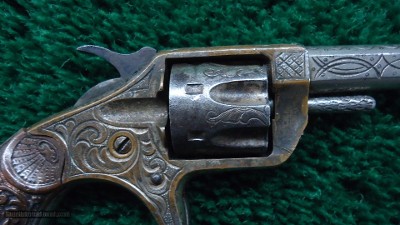 FACTORY ENGRAVED COLT NEW LINE 22 CALIBER REVOLVER WITH SCARCE DE GRESS GRIPS - Image 6 of 14
