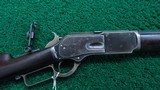 SPECIAL ORDER WINCHESTER MODEL 1876 RIFLE WITH UNUSUAL 28 INCH HALF OCTAGON BARREL