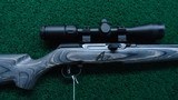 SAVAGE A17 SPORTER RIFLE IN 17 HMR CALIBER RIFLE WITH SCOPE