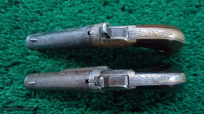 FACTORY ENGRAVED CASED PAIR OF COLT 3RD MODEL DERRINGERS - Image 7 of 13