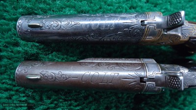 FACTORY ENGRAVED CASED PAIR OF COLT 3RD MODEL DERRINGERS - Image 8 of 13