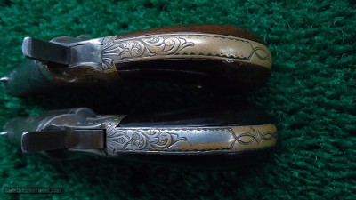FACTORY ENGRAVED CASED PAIR OF COLT 3RD MODEL DERRINGERS - Image 9 of 13